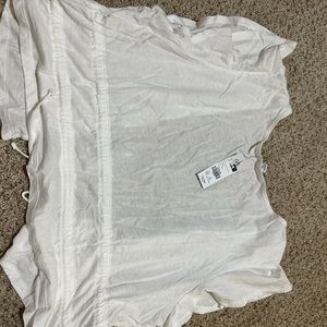 Large white front tie top